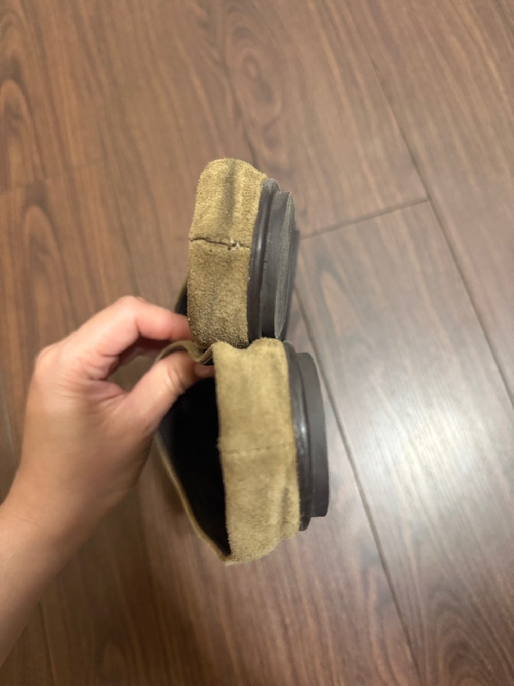 ZARA Brown Suede Mule Flats Slip On Minimalist Leather Slides Size 39 - Picture 4 of 12